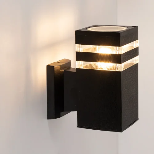 Настенный светильник уличный Hadar A4421AL-1BK Arte Lamp уличный IP44 чёрный на 1 лампу, плафон чёрный в стиле современный E27 фото 3