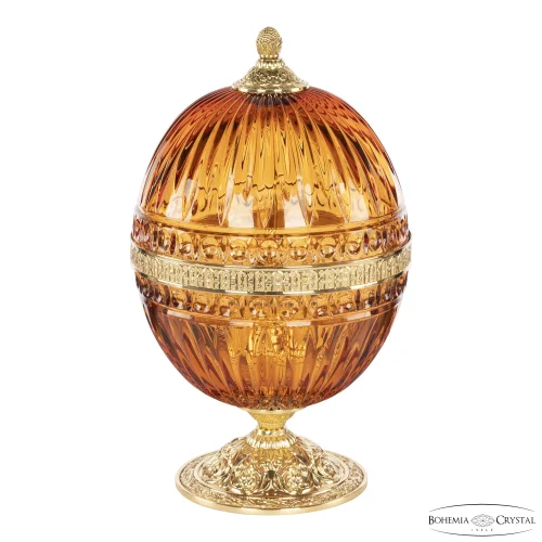Настольная лампа 5680L/22 G Amber/M-1G Bohemia Ivele Crystal янтарная 3 лампы, основание золотое металл в стиле классический  фото 2