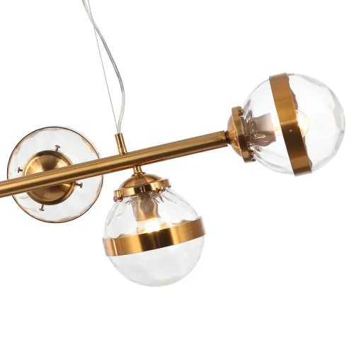 Люстра подвесная Sogno 2134/05/06P Stilfort прозрачная на 6 ламп, основание золотое в стиле современный шар фото 2