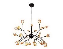 Люстра потолочная TR3013 Ambrella light янтарная на 27 ламп, основание коричневое в стиле модерн ветви
