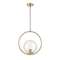 Светильник подвесной Bianco VL5714P11 Vele Luce прозрачный на 1 лампу, основание золотое в стиле современный шар