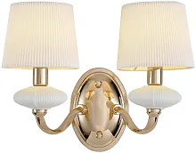 Бра Jolanda WE376.02.301 Wertmark белый 2 лампы, основание золотое в стиле классический 