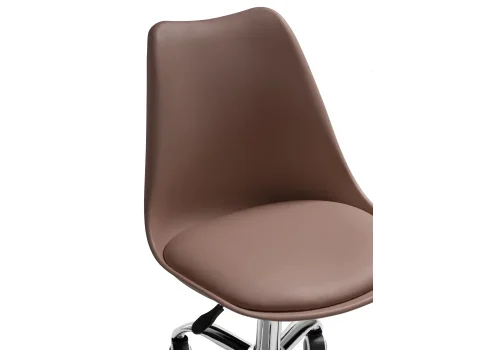 Компьютерное кресло Kolin brown
 15077 Woodville, коричневый/экокожа, ножки/металл/хром, размеры - *880***490*560 фото 5