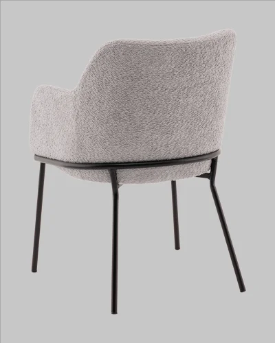 Стул с подлокотниками Кози new ткань букле серый УТ000040876 Stool Group, серый/букле, ножки/металл/чёрный, размеры - ***** фото 6