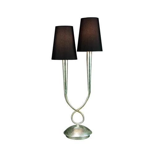 Настольная лампа PAOLA PAN PLATA 3536 Mantra коричневая 2 лампы, основание серебряное металл в стиле современный  фото 2