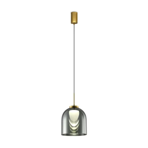 Светильник подвесной LED Fume FR5399PL-L4BS1 Freya чёрный серый 1 лампа, основание латунь в стиле современный 