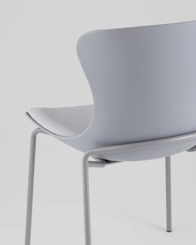 Стул Shaya, с подушкой, пластик серый УТ000040186 Stool Group, серый/экокожа пластик, ножки/металл/серый, размеры - *835**** фото 6
