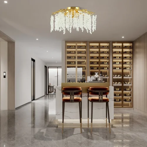 Люстра потолочная Милано-3 23312.700.6.G9.D GD Артемилано прозрачная на 6 ламп, основание золотое в стиле флористика современный ветви фото 2