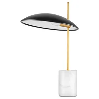 Настольная лампа LED Marmara 801917 Lightstar чёрная белая 1 лампа, основание золотое белое мрамор металл в стиле арт-деко 
