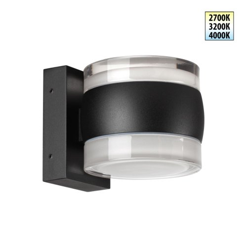 Настенный светильник уличный Estima 359720 Novotech уличный IP65 чёрный на 2 лампы, плафон прозрачный в стиле минимализм хай-тек современный LED