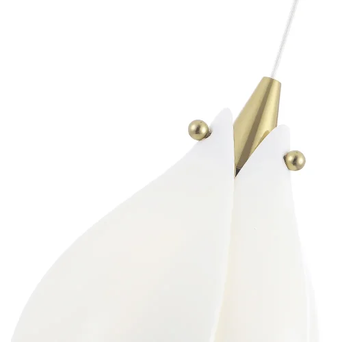 Светильник подвесной FLOWERS SP1 Crystal Lux белый 1 лампа, основание золотое в стиле флористика  фото 5
