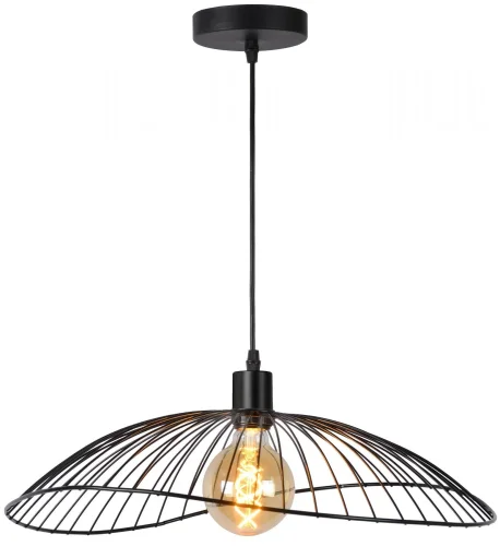 Светильник подвесной лофт Agnes TL1196H-01BK Toplight чёрный 1 лампа, основание чёрное в стиле модерн лофт шляпа