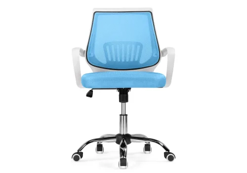 Компьютерное кресло Ergoplus blue / white 15375 Woodville, голубой/ткань, ножки/металл/хром, размеры - *940***610* фото 3