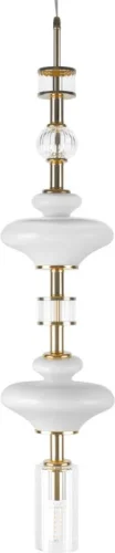Светильник подвесной Spindle 10423/A LOFT IT белый прозрачный на 1 лампу, основание бронзовое в стиле восточный современный фото 3