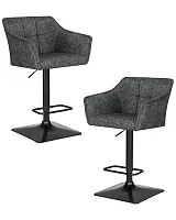 Стул барный набор 2 шт. SET-2 5033-LM RALF, цвет сиденья серый твид (LEO11), цвет основания черный Dobrin, /текстиль, ножки/металл/чёрный, размеры - 900*1120***580*550 Стул барный набор 2 шт. SET-2 5033-LM RALF, цвет сиденья серый твид (LEO11), цвет основания черный Dobrin, /текстиль, ножки/металл/чёрный, размеры - 900*1120***580*550