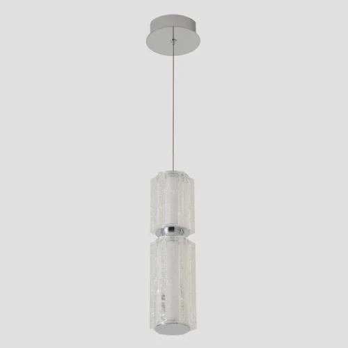 Светильник подвесной ЛЕД ANTIQUE SP23W LED CHROME Crystal Lux белый на 1 лампу, основание хром в стиле классический трубочки фото 2