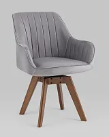 Стул обеденный вращающийся MANS NEW, серый (набор 2шт) УТ000038905 Stool Group, серый/текстиль, ножки/массив гевеи/, размеры - *****