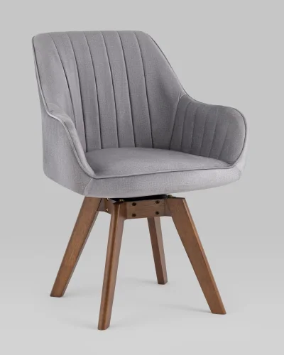Стул обеденный вращающийся MANS NEW, серый (набор 2шт) УТ000038905 Stool Group, серый/текстиль, ножки/массив гевеи/, размеры - *****