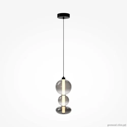 Светильник подвесной LED Futuro MOD307PL-L24B3K Maytoni серый на 1 лампу, основание чёрное в стиле современный арт-деко выдувное