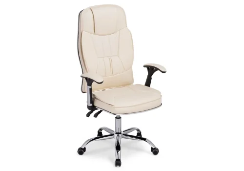Кресло для руководителя Vestra cream 15259 Woodville, бежевый/искусственная кожа, ножки/металл/хром, размеры - ****620*640 фото 6