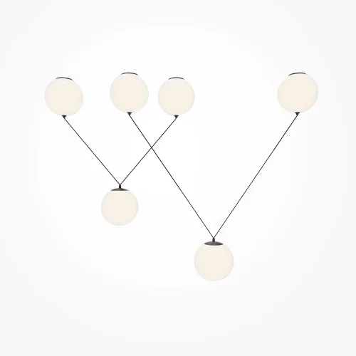 Светильник подвесной LED Twins MOD427PL-L30B3K Maytoni белый на 1 лампу, основание чёрное в стиле современный шар фото 4