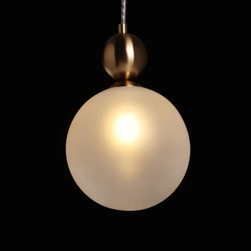 Светильник подвесной Крайс 657013301 DeMarkt белый 1 лампа, основание латунь в стиле хай-тек современный шар фото 4