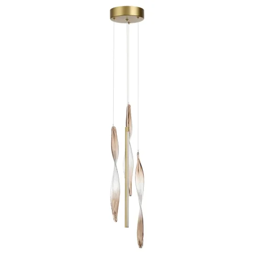 Светильник подвесной ЛЕД Спира (Spira) 5468/9L Odeon Light бежевый коричневый на 1 лампу, основание латунь в стиле классический современный 