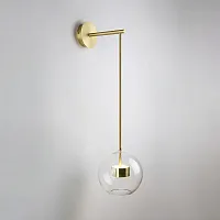 Настенный светильник BUBBLE B WALL 133216-22 ImperiumLoft прозрачный 1 лампа, основание золотое в стиле современный 