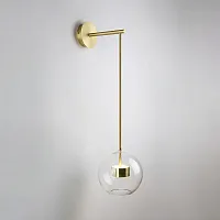 Настенный светильник BUBBLE B WALL 133216-22 ImperiumLoft прозрачный на 1 лампу, основание золотое в стиле современный 