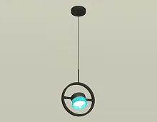 Светильник подвесной XB9112151 Ambrella light голубой чёрный 1 лампа, основание чёрное в стиле хай-тек современный 