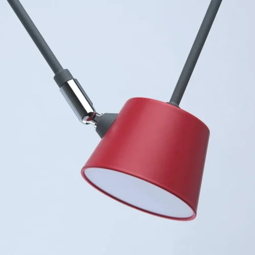 Светильник подвесной LED Хартвиг 717011302 DeMarkt красный синий на 2 лампы, основание серое в стиле современный фото 4