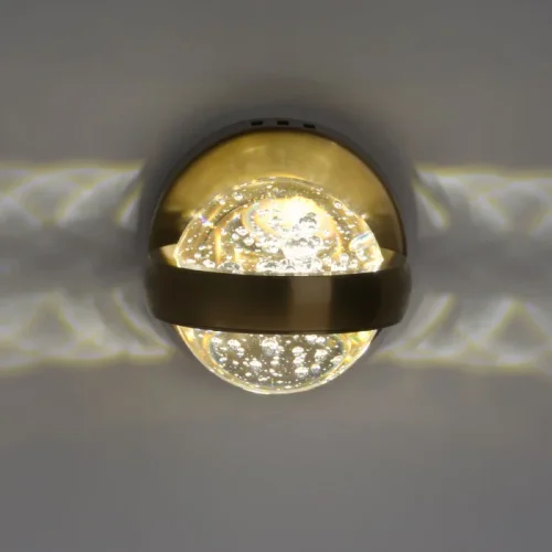 Бра LED Капелия 730021101 DeMarkt прозрачный на 1 лампа, основание бронзовое в стиле хай-тек  фото 2