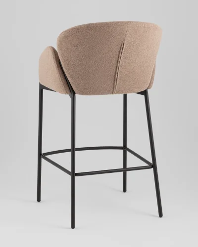 Стул барный Melia, светло-коричневый, сиденье УТ000040515 Stool Group, коричневый/букле, ножки/металл/чёрный, размеры - ***** фото 5