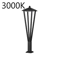 Парковый светильник LED Bearitz 6655/12GL3 Odeon Light уличный IP65 чёрный на 1 лампу, плафон чёрный в стиле минимализм LED