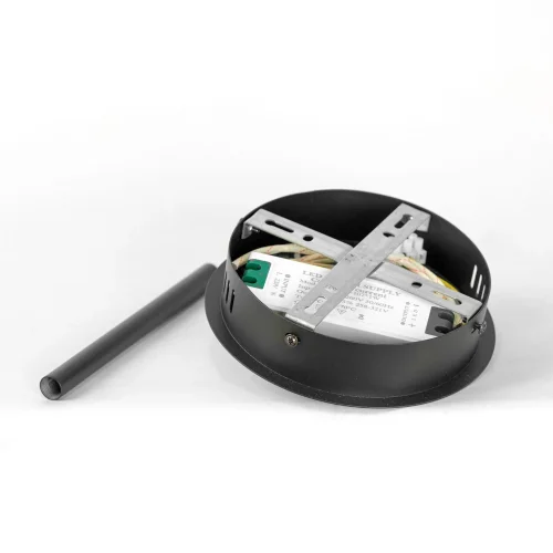 Люстра подвесная LED Hopkins LSP-7407 Lussole белая на 1 , основание чёрное в стиле современный хай-тек фото 6