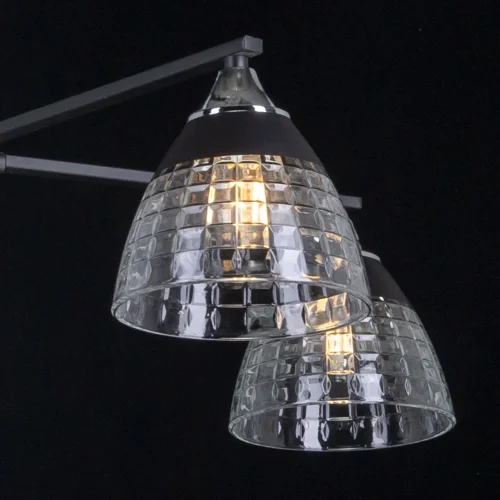 Люстра потолочная Дэла 635011605 DeMarkt прозрачная на 5 ламп, основание чёрное в стиле современный  фото 4
