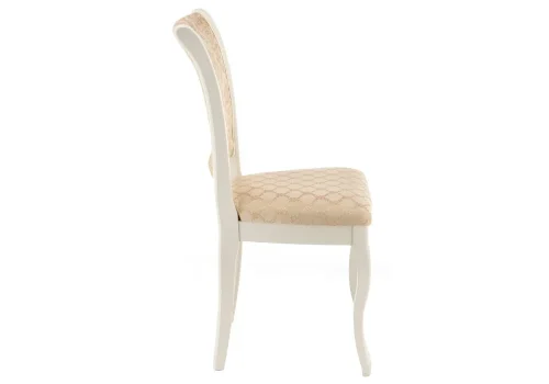 Деревянный стул Фабиано бежевый 318612 Woodville, бежевый/ткань, ножки/массив березы/белый, размеры - ****440*520 фото 2