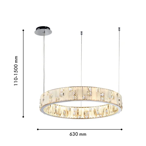 Люстра подвесная LED Chapiteau 4205-6P Favourite белая янтарная на 2 лампы, основание хром в стиле классический кольца фото 3