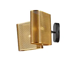 Бра Metalicana V11810-2W Moderli золотой на 2 лампы, основание чёрное в стиле современный лофт 