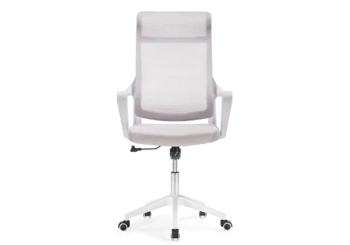 Компьютерное кресло Rino light gray / white 15632 Woodville, серый/сетка, ножки/пластик/белый, размеры - *1260***660*700 фото 3