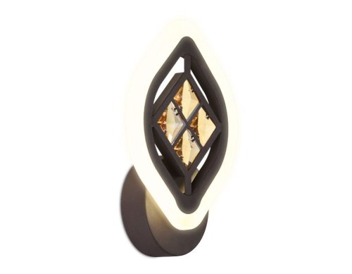 Бра LED Ice FA278 Ambrella light белый на 1 лампа, основание коричневое в стиле хай-тек современный квадраты