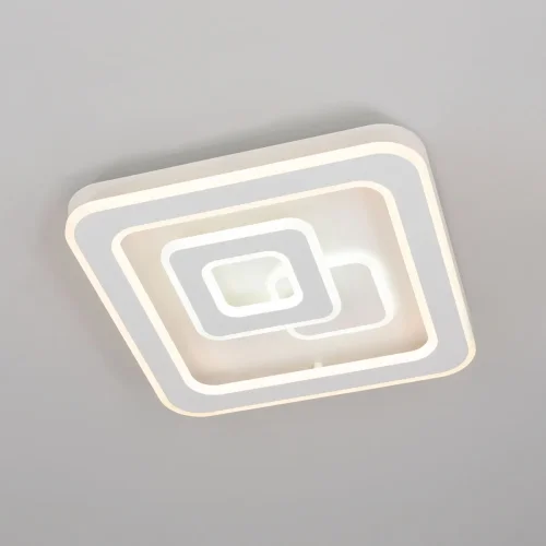 Люстра потолочная LED с пультом Квест CL739140 Citilux белая на 1 лампа, основание белое в стиле современный с пультом фото 2