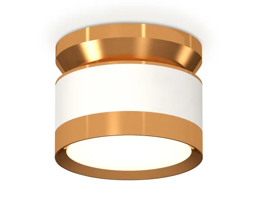 Светильник накладной XS8101060 Ambrella light белый 1 лампа, основание золотое в стиле хай-тек круглый