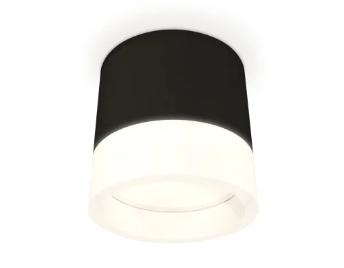 Светильник накладной XS8111001 Ambrella light белый 1 лампа, основание чёрное в стиле хай-тек круглый