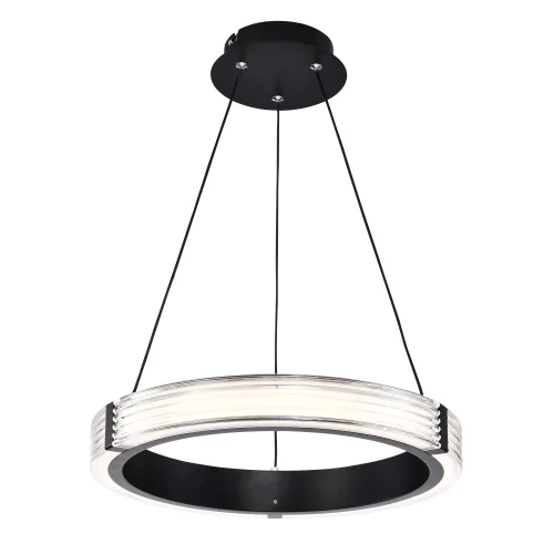 Светильник подвесной LED Rotonda 736247 Lightstar прозрачный 1 лампа, основание чёрное в стиле современный кольца