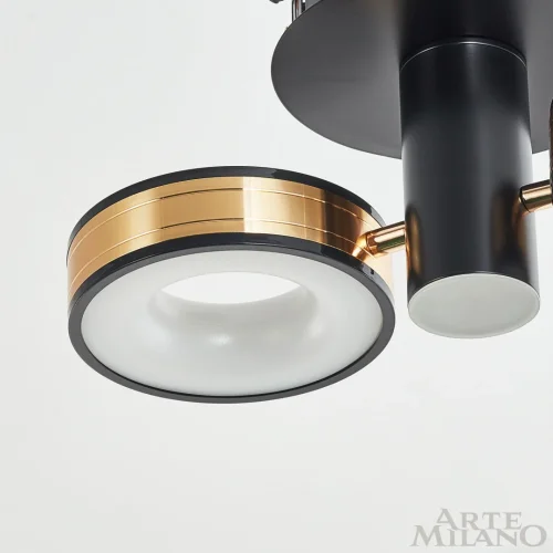 Люстра потолочная LED Ferrara-71040 271040/2R BK/GD Arte Milano белая на 1 лампу, основание чёрное в стиле современный хай-тек фото 8
