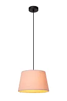 Светильник подвесной Woolly 10416/01/66 Lucide розовый 1 лампа, основание чёрное в стиле винтаж 