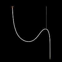 Светильник подвесной LED Thread 10388C Brass LOFT IT белый на 1 лампу, основание бронзовое в стиле хай-тек современный минимализм гибкий неон
