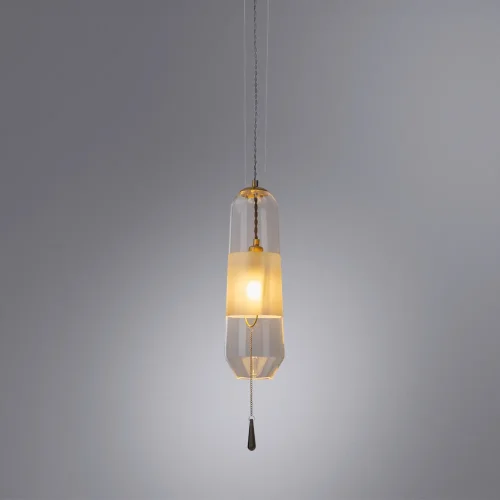 Светильник подвесной Lich 5012/09 SP-1 Divinare прозрачный 1 лампа, основание бронзовое в стиле современный  фото 2