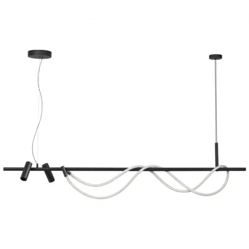 Светильник подвесной LED Corda 4391/40L Odeon Light белый на 1 лампу, основание чёрное в стиле хай-тек современный 